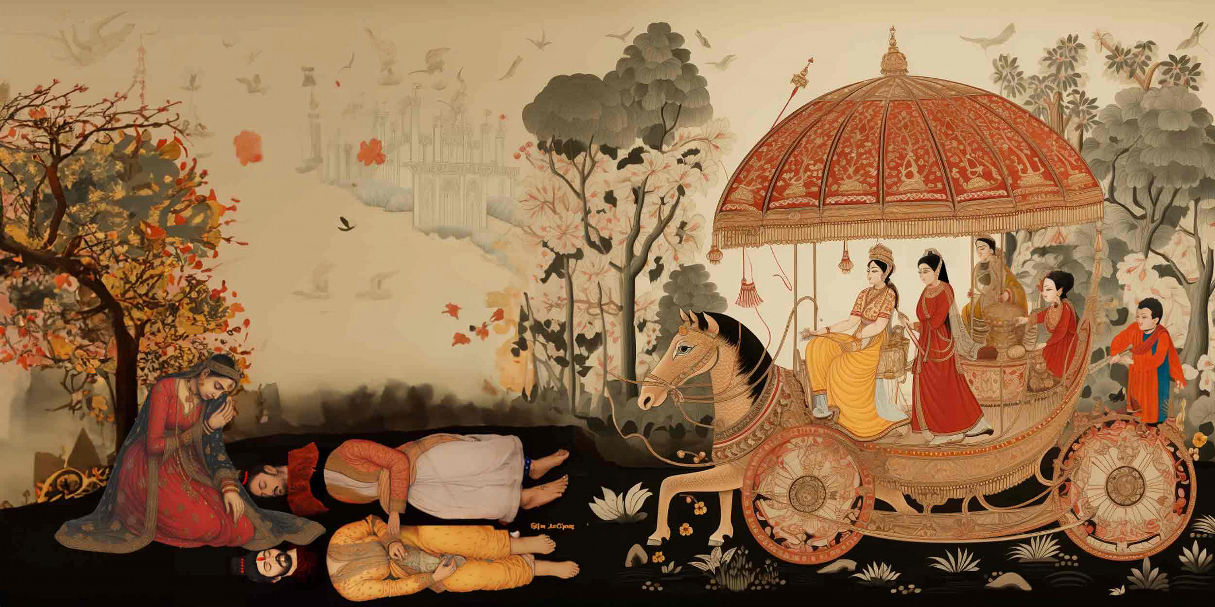 painting by an artist about how the kayamukulam queen saw the mother