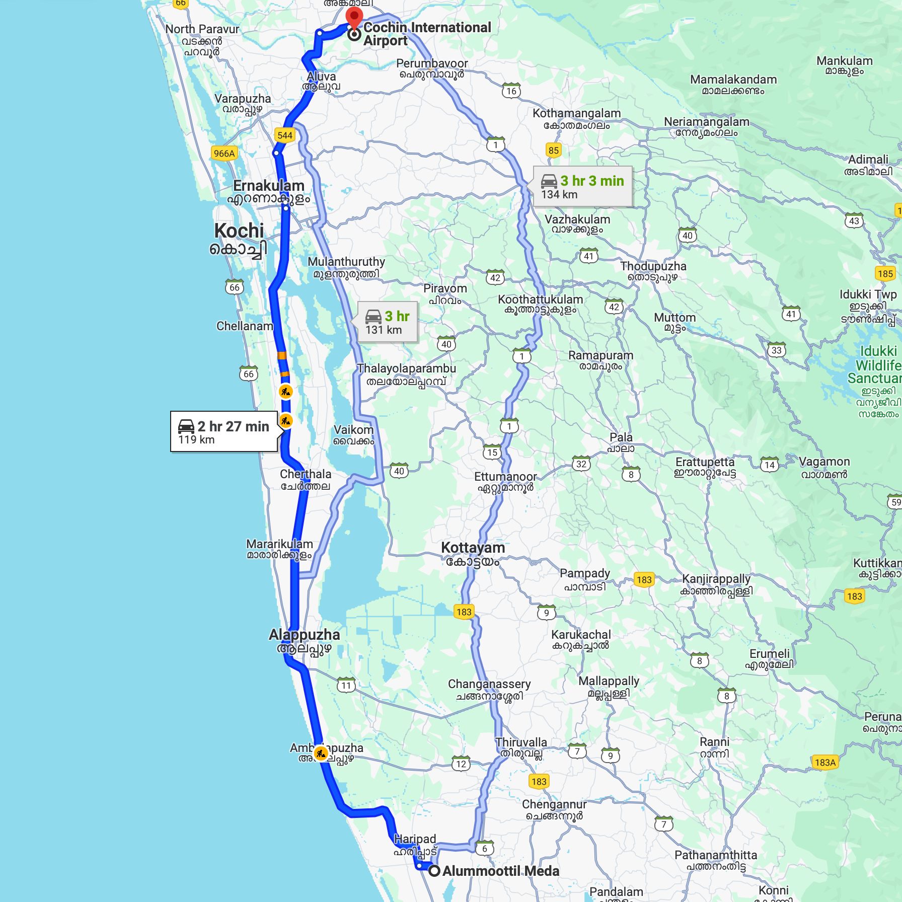 Alummoottil® to Kochi Airport