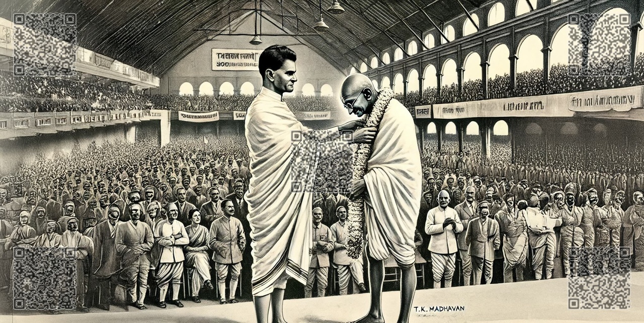 TK Madhavan and Mahatma Gandhi