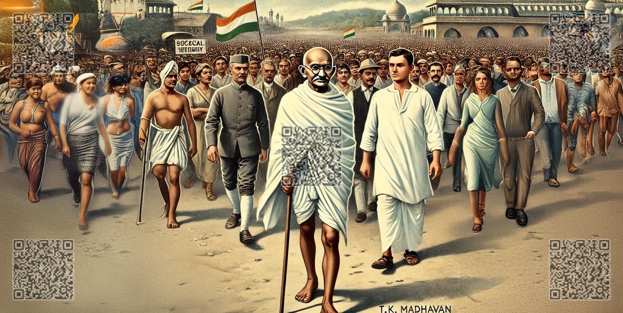 TK Madhavan and Mahatma Gandhi